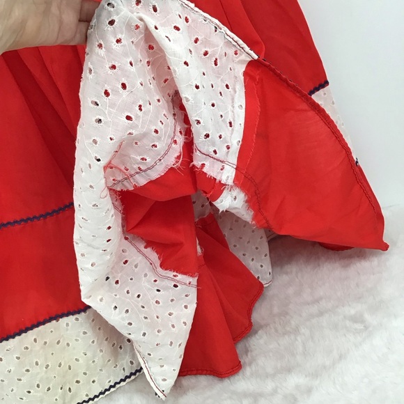 Kate Schorer Vintage Square Dancing Swing Folk Dress Red/White Size L/XL - Picture 2 of 8
